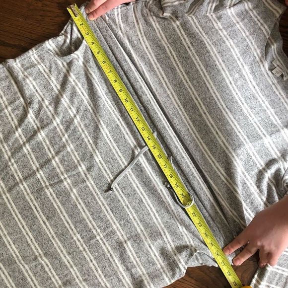 COLDWATER CREEK Women’s Soft Grey Stripe Long Sleeve Dress With Pockets Size XL - Picture 7 of 12